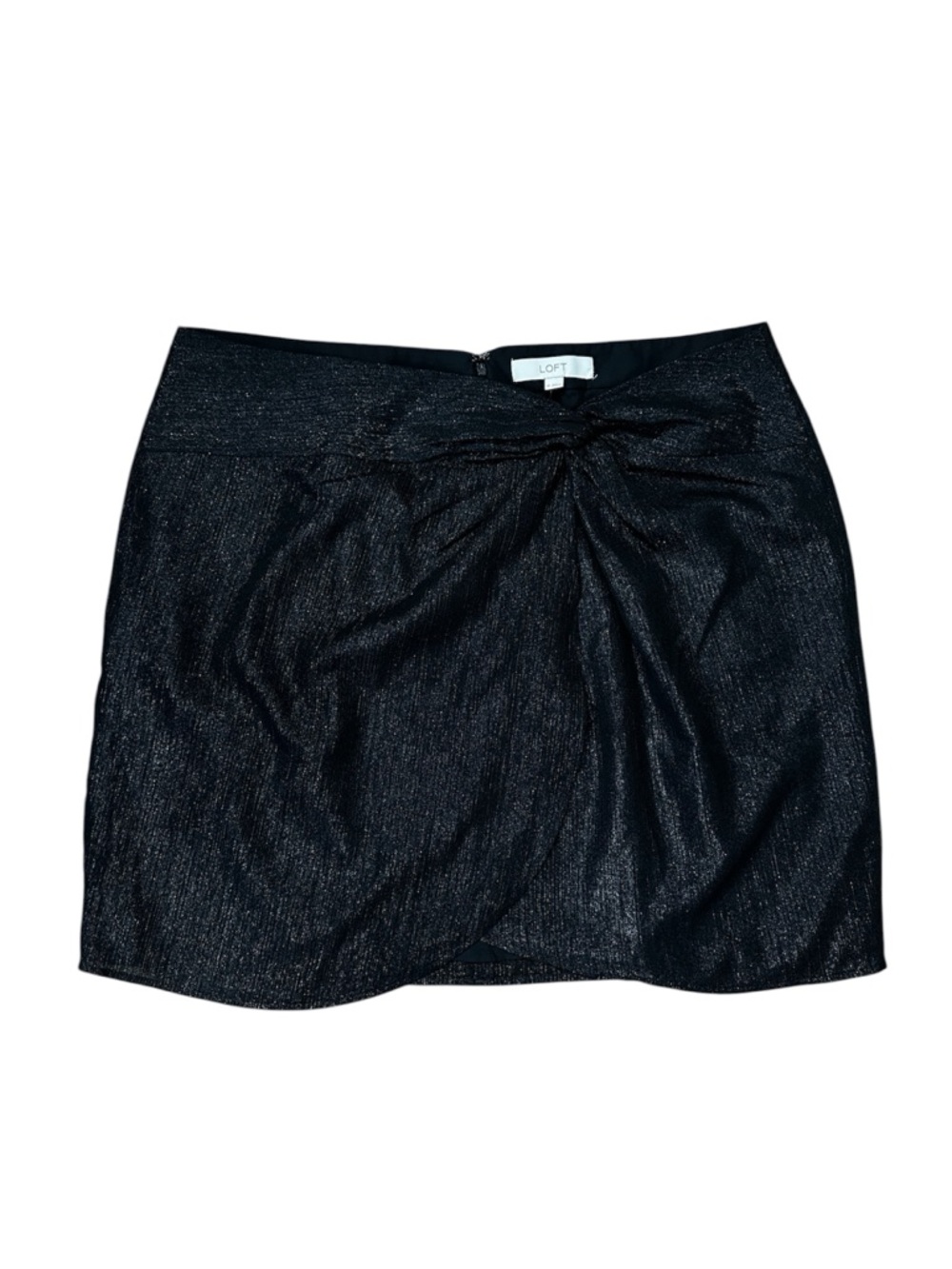 NWT LOFT Skirt Black Metallic Short Mini Women’s Size 18